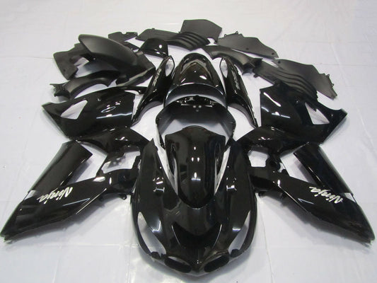 2006-2011 Glossy Black White Ninja Kawasaki ZX14R Fairing Kit