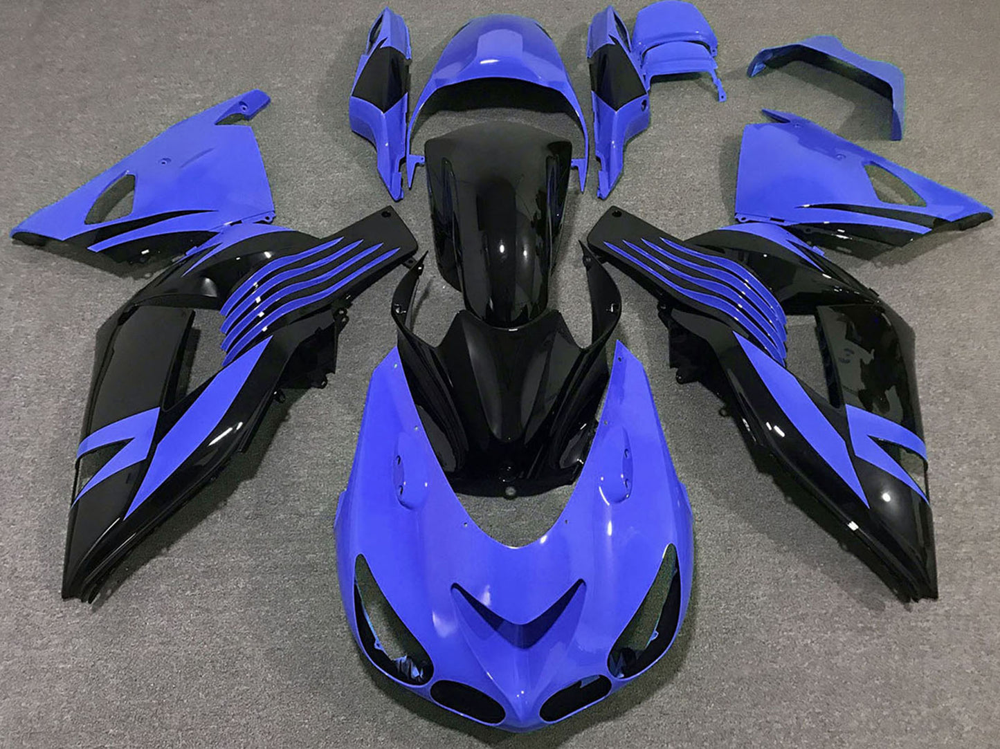 2006-2011 Blue Glossy Black Kawasaki ZX14R Fairing Kit