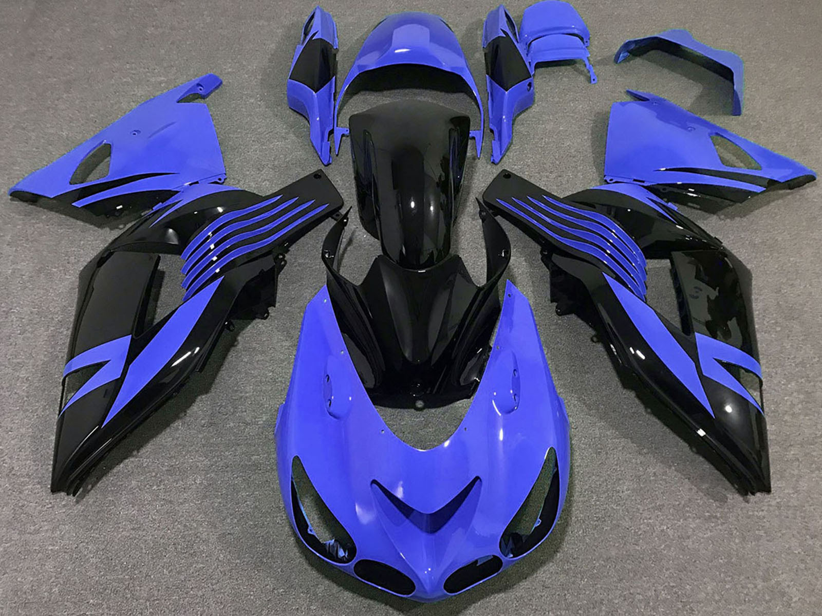 2006-2011 Blue Glossy Black Kawasaki ZX14R Fairing Kit