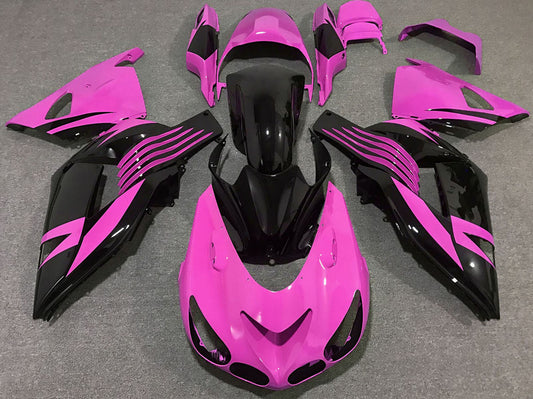 2006-2011 Pink Glossy Black Kawasaki ZX14R Fairing Kit