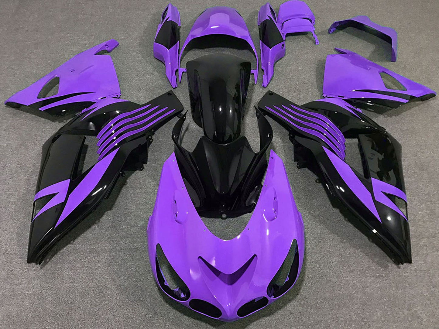 2006-2011 Purple Glossy Black Kawasaki ZX14R Fairing Kit
