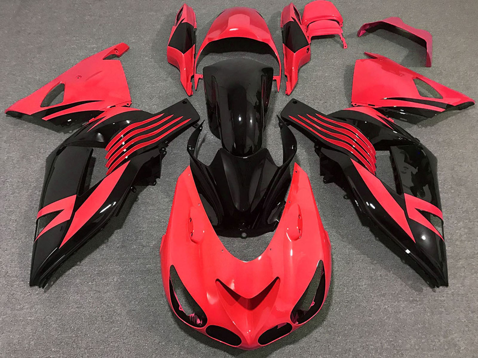 2006-2011 Red Glossy Black Kawasaki ZX14R Fairing Kit