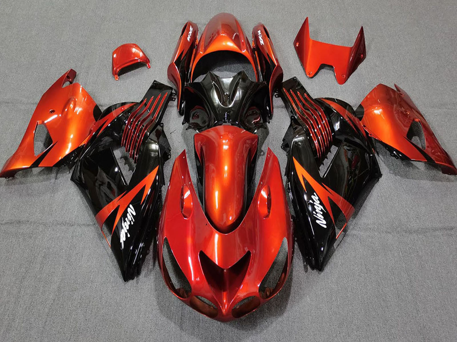 2006-2011 Red Glossy Black Kawasaki ZX14R Fairing Kit