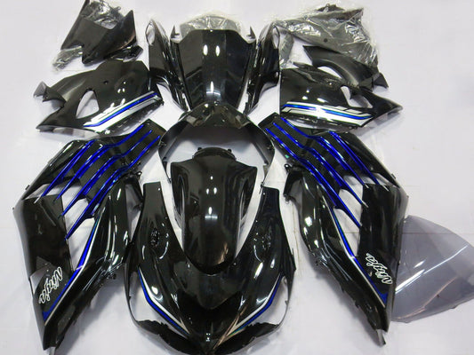 2012-2021 Glossy Black Blue Kawasaki ZX14R Fairing Kit