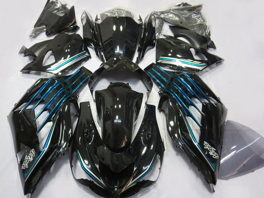 2012-2021 Glossy Black Light Blue Kawasaki ZX14R Fairing Kit