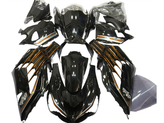2012-2021 Glossy Black Orange Kawasaki ZX14R Fairing Kit