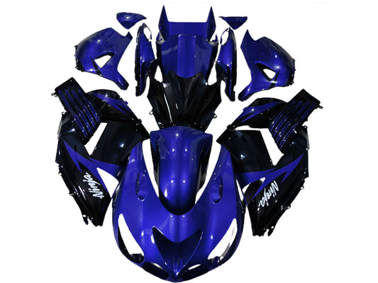 2006-2011 Blue Glossy Black White Ninja Kawasaki ZX14R Fairing Kit