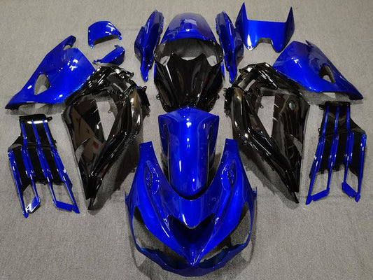 2012-2021 Blue Glossy Black Kawasaki ZX14R Fairing Kit