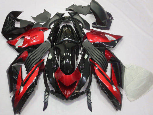 2006-2011 Red Glossy Black Stripe Kawasaki ZX14R Fairing Kit
