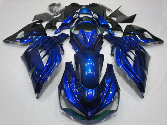 2012-2021 Blue Glossy Black Kawasaki ZX14R Fairing Kit