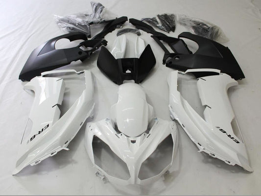 2012-2014 Glossy White Matte Black Kawasaki Ninja ER6F Fairing Kit