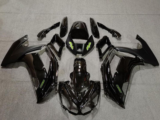 2009-2011 Glossy Black Green Kawasaki Ninja 650R Fairing Kit
