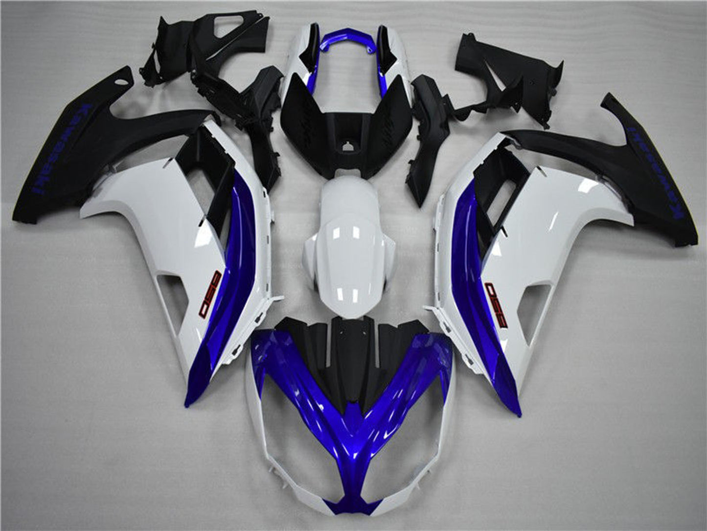 2009-2011 White Blue Matte Black Kawasaki Ninja 650R Fairing Kit