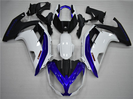 2009-2011 White Blue Matte Black Kawasaki Ninja 650R Fairing Kit