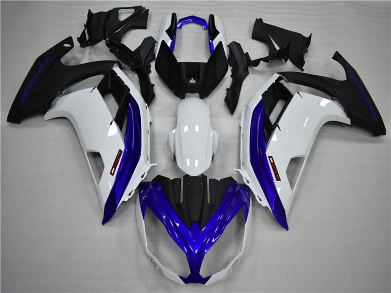 Purchase 2009-2011 White Blue Matte Black Kawasaki Ninja 650R Motorcycle Fairings UK