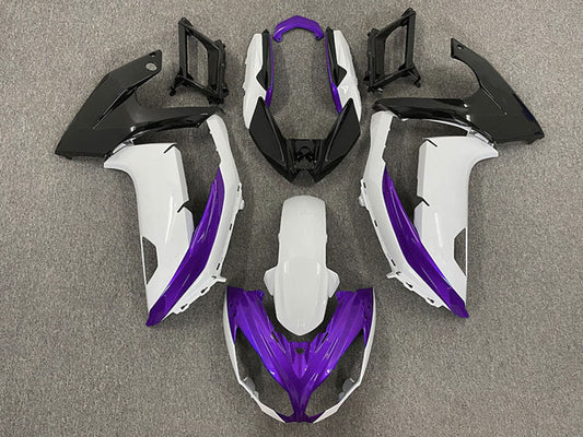 2009-2011 White Purple Matte Black Kawasaki Ninja 650R Fairing Kit