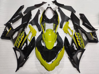 2018-2023 Kawasaki Ninja-400 Yellow Glossy Black Matte Black Style Fairing Kit