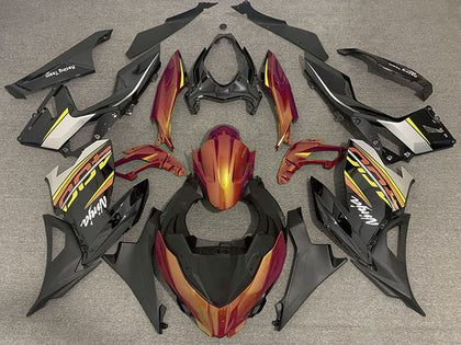 2018-2023 Kawasaki Ninja-400 Orange Glossy Black Matte Black Style Fairing Kit