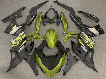 2018-2023 Kawasaki Ninja-400 Liquid Yellow Glossy Black Matte Black Style Fairing Kit