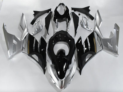 2018-2023 Kawasaki Ninja-400 Silver Glossy Black Fairing Kit