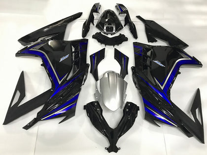 2013-2018 Kawasaki Ninja-300 Glossy Black Blue Fairing Kit