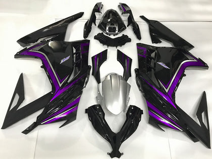2013-2018 Kawasaki Ninja-300 Glossy Black Purple Fairing Kit