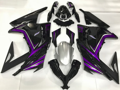 2013-2018 Kawasaki Ninja-300 Glossy Black Purple Fairing Kit