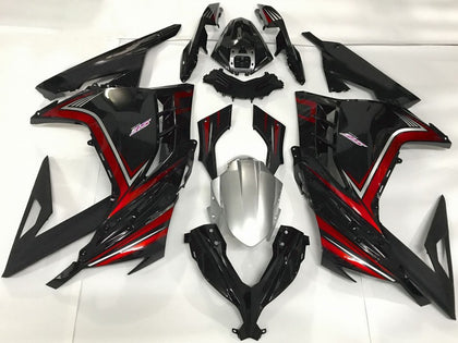 2013-2018 Kawasaki Ninja-300 Glossy Black Red Fairing Kit
