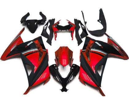 2013-2018 Kawasaki Ninja-300 Red Black Fairing Kit