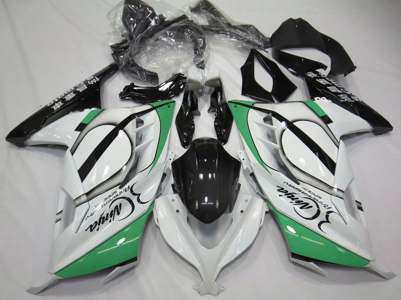 2013-2018 Glossy White Green Black Kawasaki Ninja 300 Fairing Kit