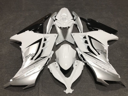 2013-2018 Kawasaki Ninja-300 Glossy White Silver Black Fairing Kit