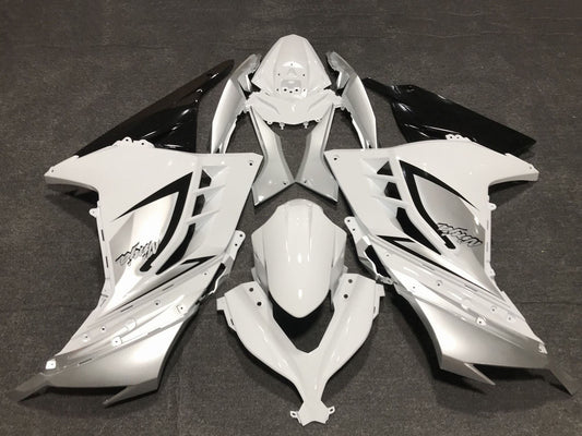 2013-2018 Glossy White Silver Black Kawasaki Ninja 300 Fairing Kit