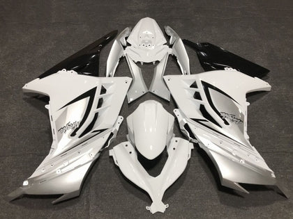 2013-2018 Kawasaki Ninja-300 Glossy White Silver Black Fairing Kit