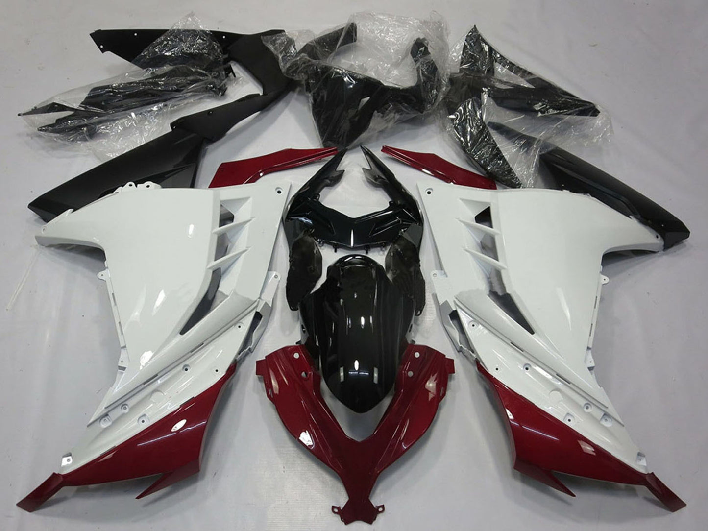 2013-2018 White Maroon Red Black Kawasaki Ninja 300 Fairing Kit