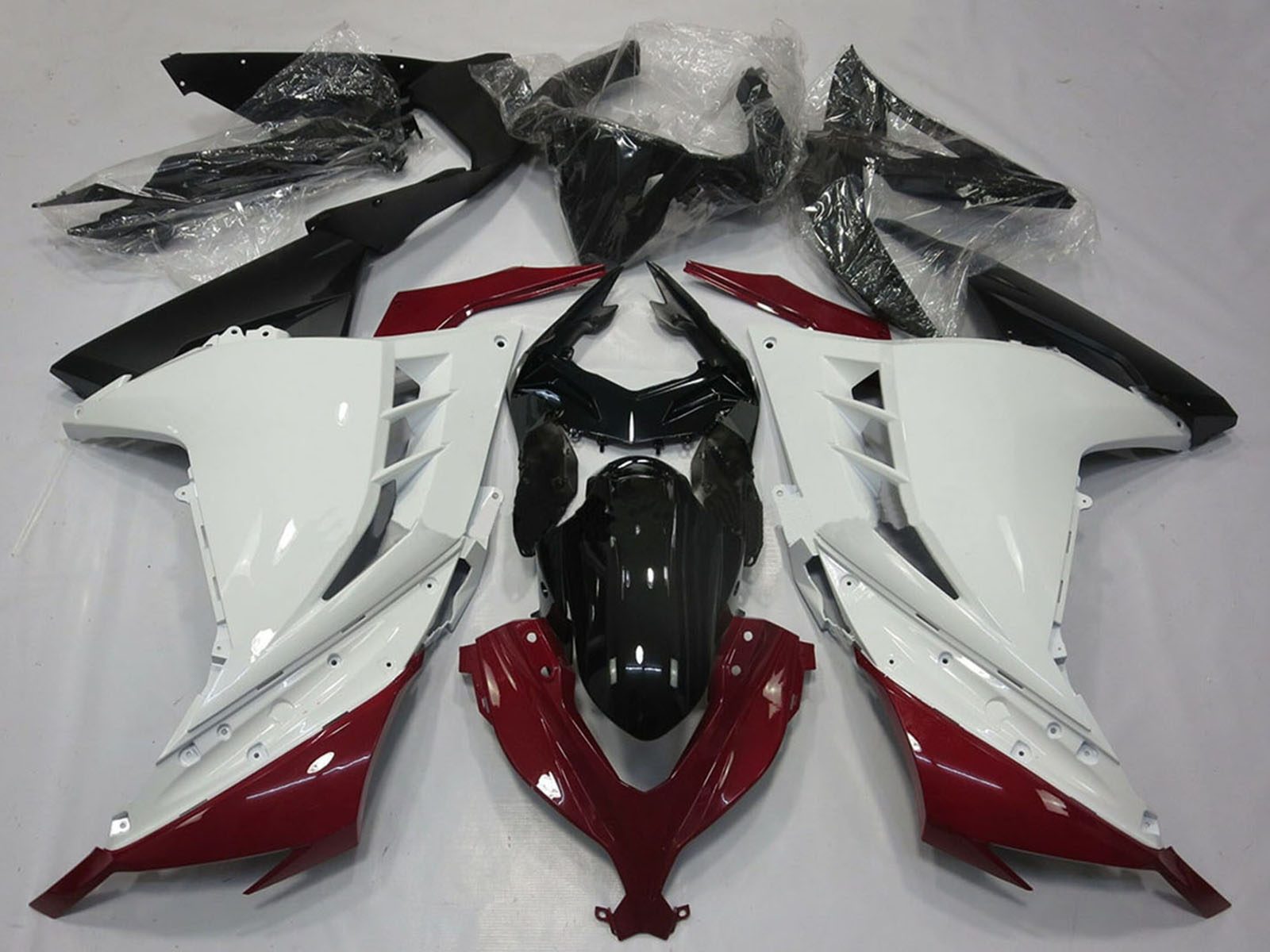 2013-2018 White Maroon Red Black Kawasaki Ninja 300 Fairing Kit