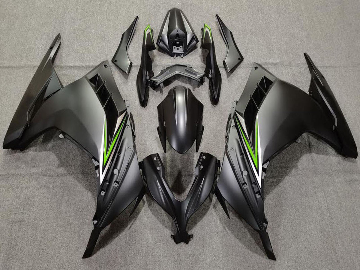 2013-2018 Matte Black Green Kawasaki Ninja 300 Fairing Kit