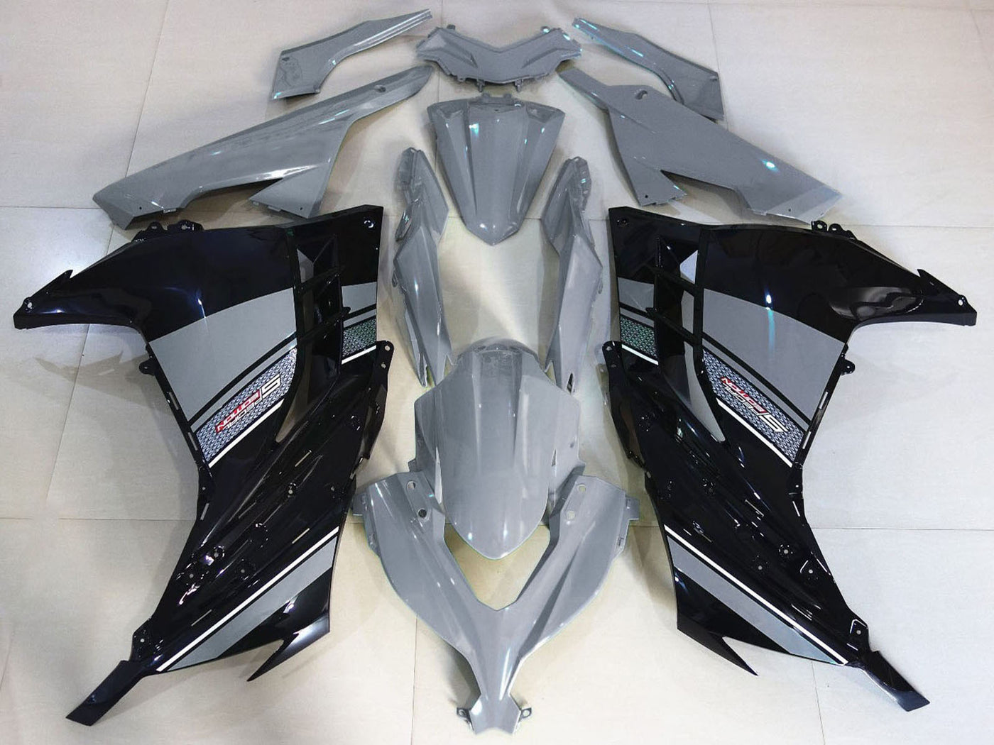 2013-2018 Nardo Grey Black Kawasaki Ninja 300 Fairing Kit