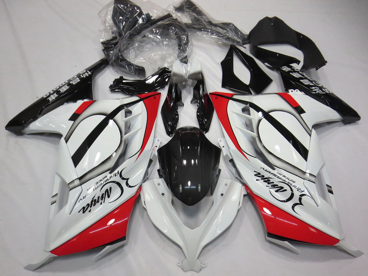 2013-2018 Glossy White Red Black Kawasaki Ninja 300 Fairing Kit