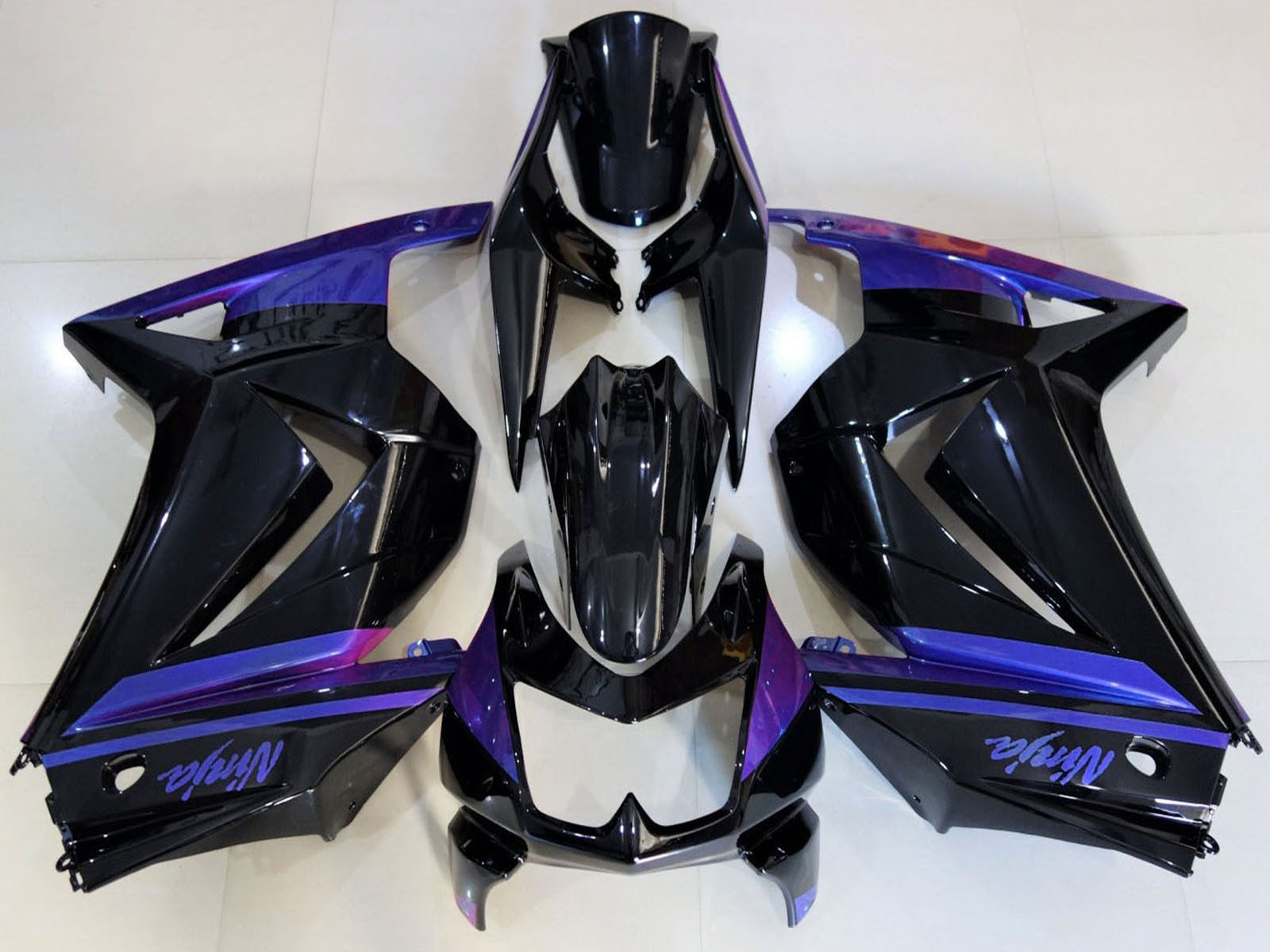 2008-2012 Blue Glossy Black Kawasaki Ninja 250 Fairing Kit