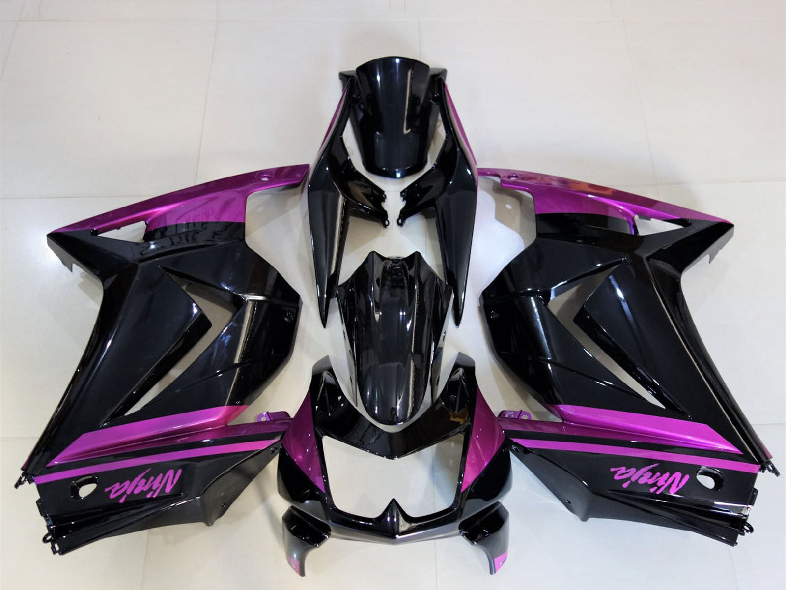 2008-2012 Glossy Black Purple Kawasaki Ninja 250 Fairing Kit