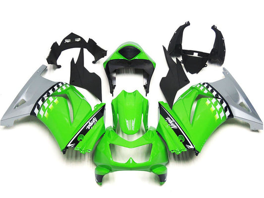 2008-2012 Green Silver Black Kawasaki Ninja 250 Fairing Kit