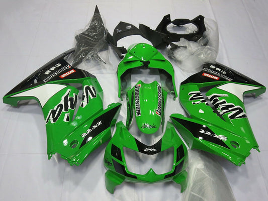 2008-2012 Green White Black Kawasaki Ninja 250 Fairing Kit