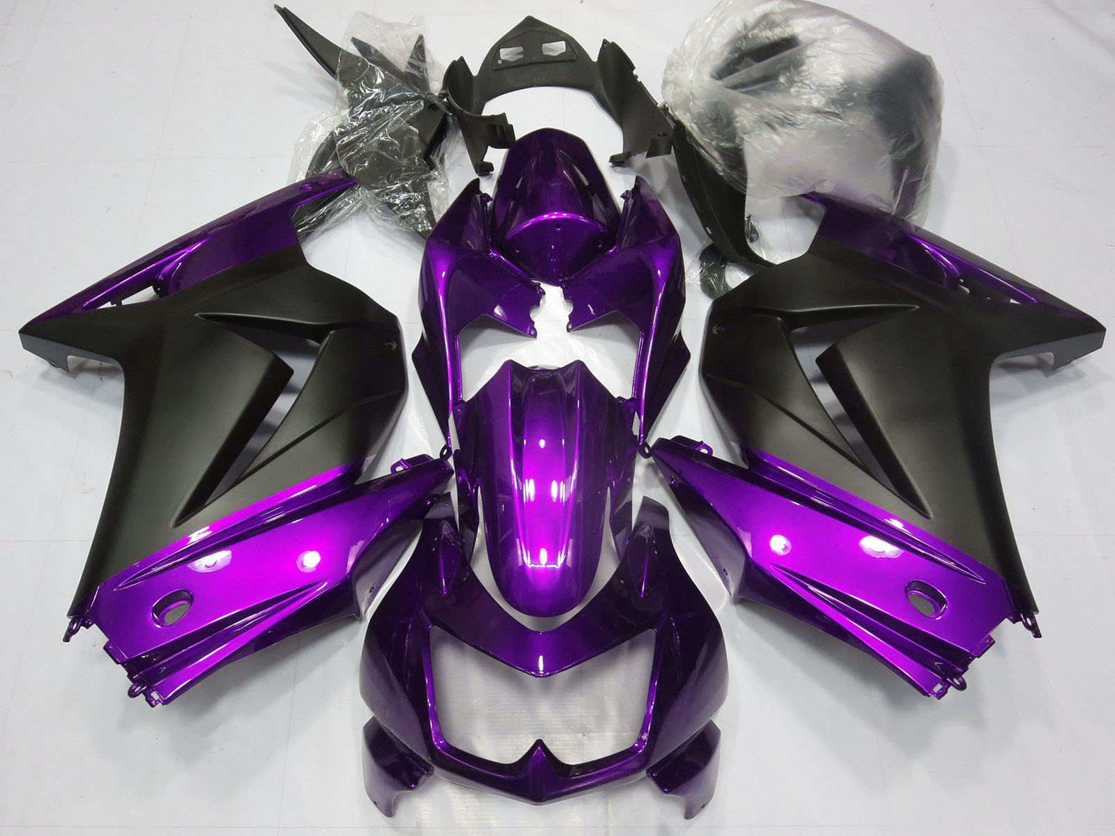 2008-2012 Purple Matte Black Kawasaki Ninja 250 Fairing Kit