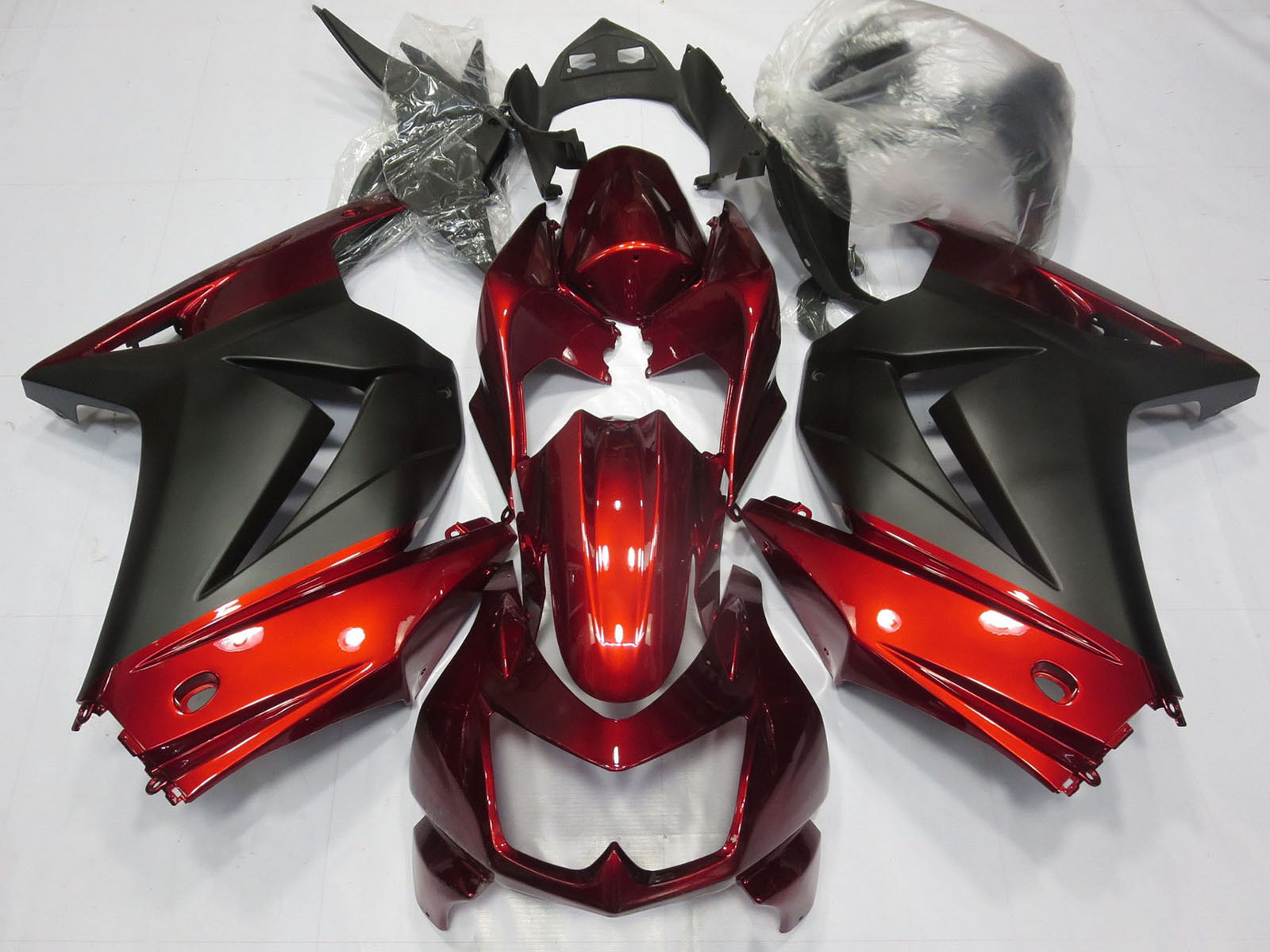2008-2012 Red Matte Black Kawasaki Ninja 250 Fairing Kit