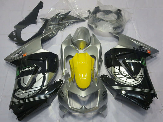 2008-2012 Silver Yellow Glossy Black Kawasaki Ninja 250 Fairing Kit