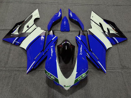 2015-2017 Ducati 959-Panigale / 1299-Panigale Blue White Glossy Black Unibat Flex Box Style Fairing Kit