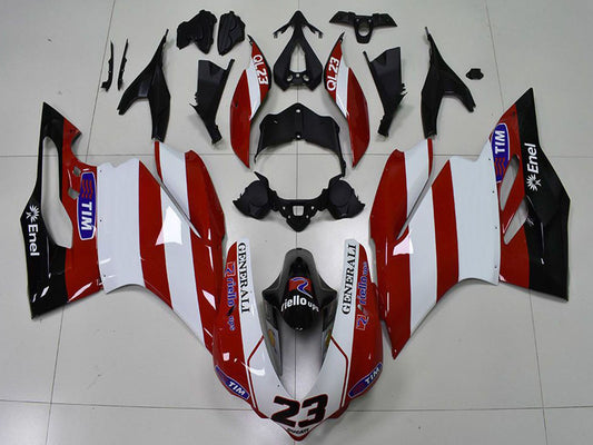 2015-2017 White Red Glossy Black Generali Tim 23 Ducati 959 1299 Fairing Kit