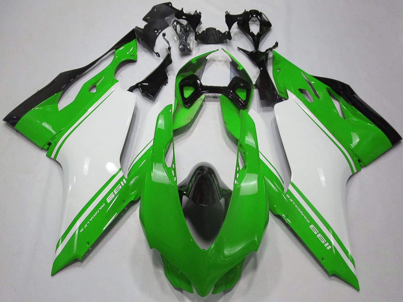 2011-2014 Glossy Green White Black Ducati 1199 Fairing Kit