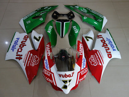 2011-2014 Ducati 899-Panigale / 1199-Panigale White Red Green Fiamm 7 Fairing Kit