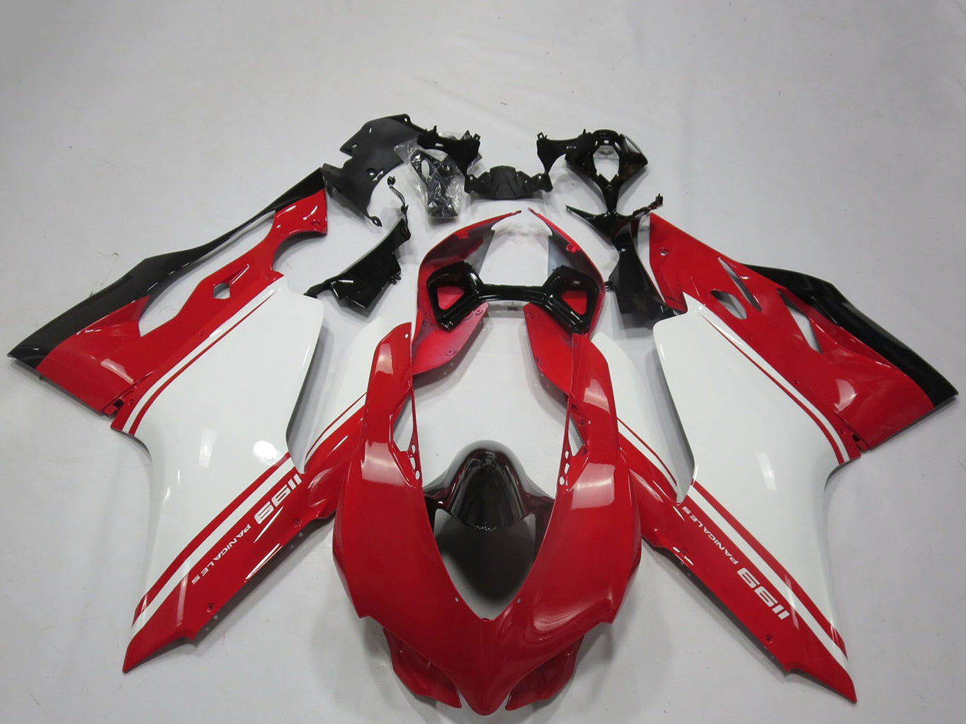 2011-2014 White Red Black Oem Style Ducati 1199 Fairing Kit